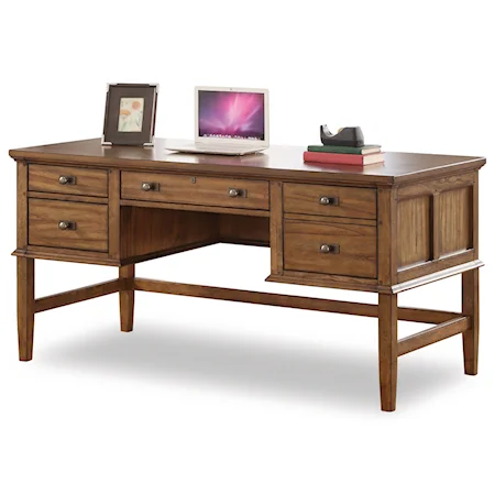 Mission Writing Desk with Hanging File Storage and Drop-Front Keyboard Drawer